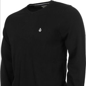 New Volcom Black XLT Crewneck Pullover Sweater